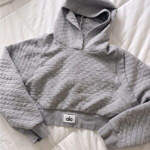 Alo Gray Quilted Hoodie
